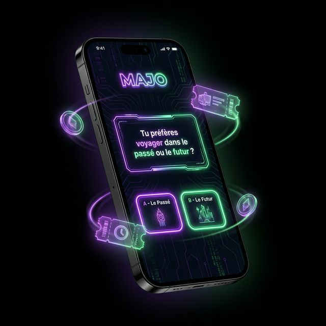 Aperçu de l'application MAJO sur smartphone